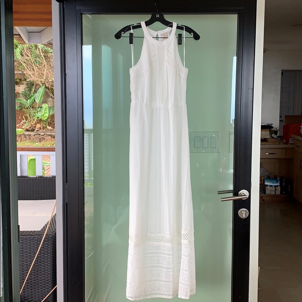Karlie Halter Neck Lace Maxi Dress